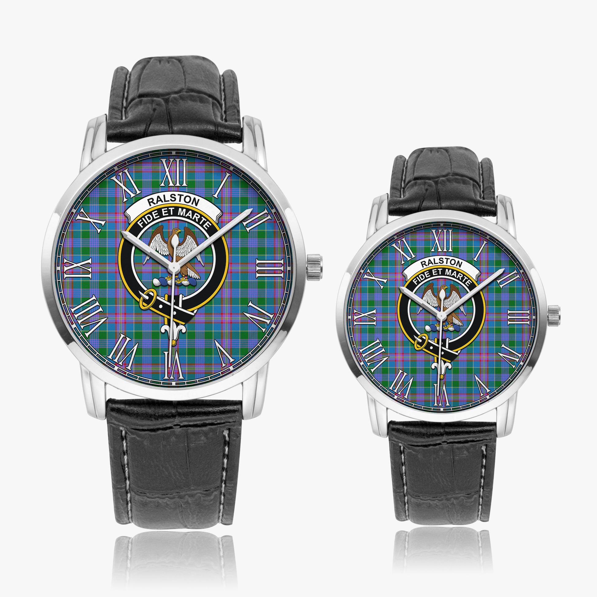 Ralston Tartan Family Crest Leather Strap Quartz Watch - Tartanvibesclothing