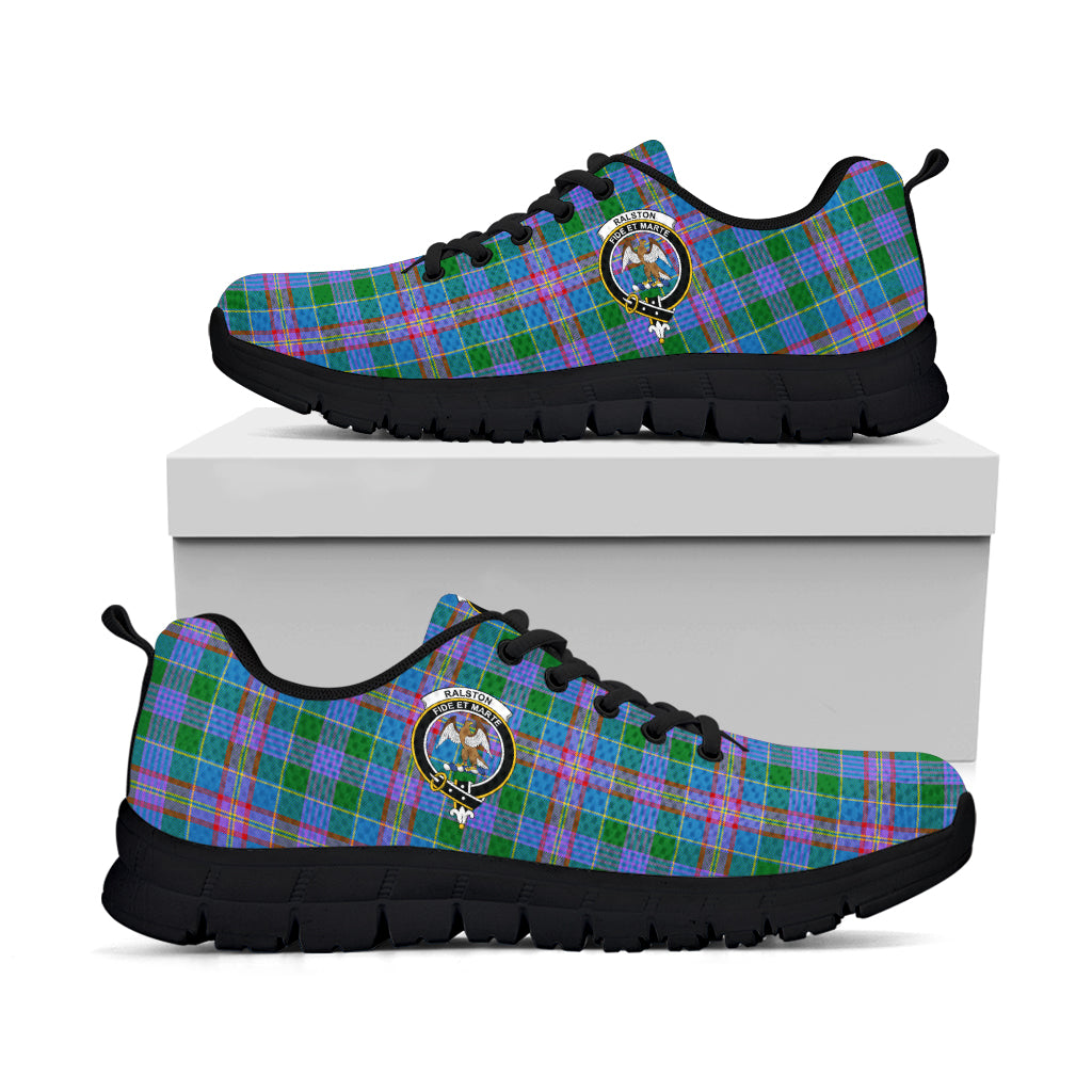 Ralston Tartan Sneakers with Family Crest - Tartan Vibes Clothing