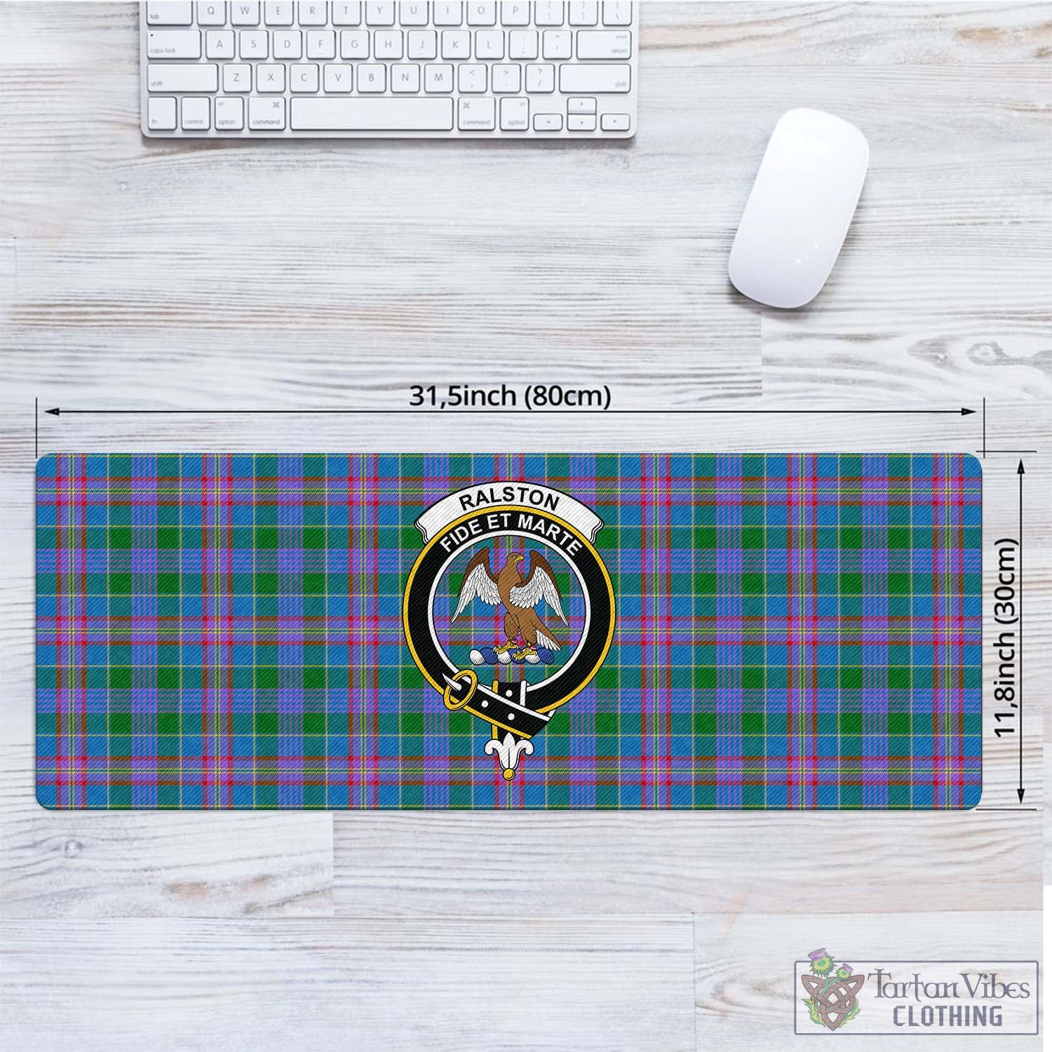 Tartan Vibes Clothing Ralston Tartan Mouse Pad with Family Crest