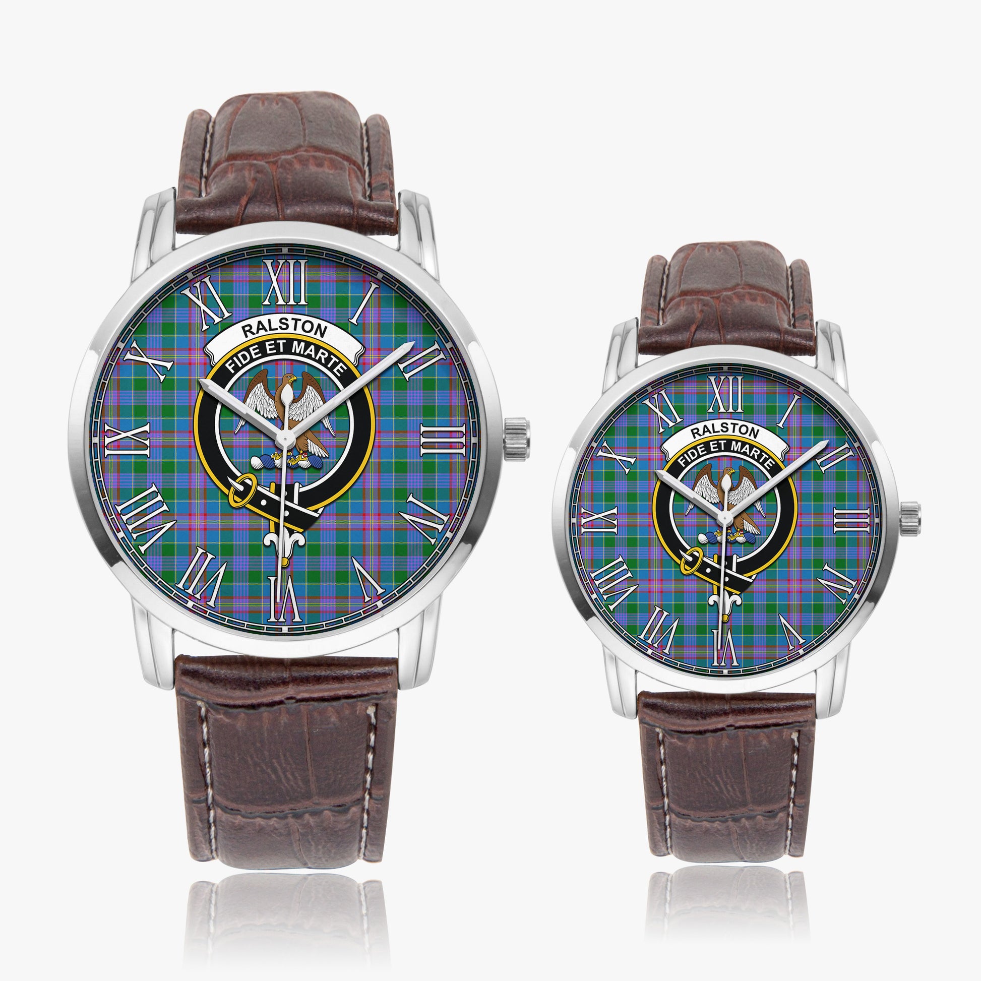 Ralston Tartan Family Crest Leather Strap Quartz Watch - Tartanvibesclothing
