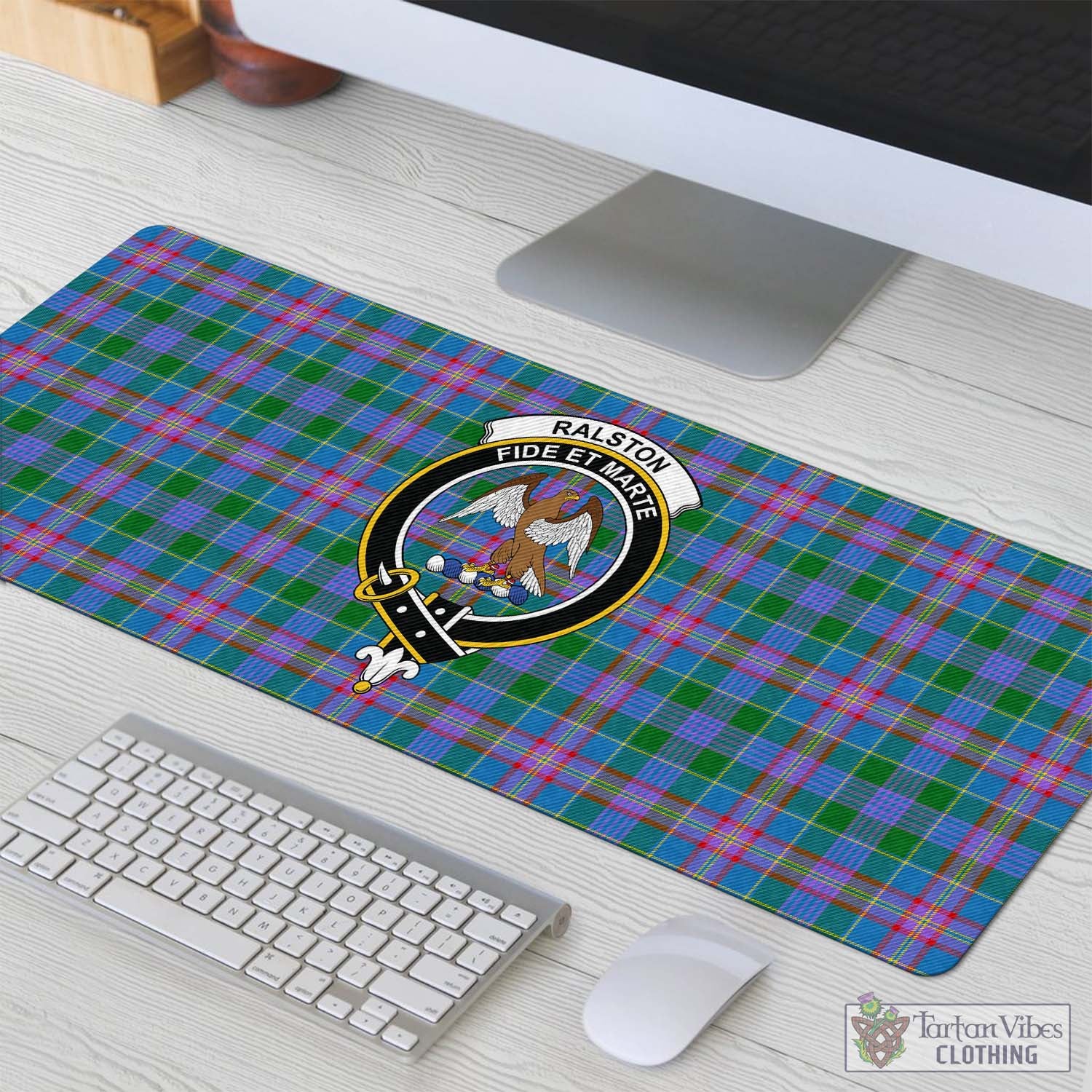 Tartan Vibes Clothing Ralston Tartan Mouse Pad with Family Crest