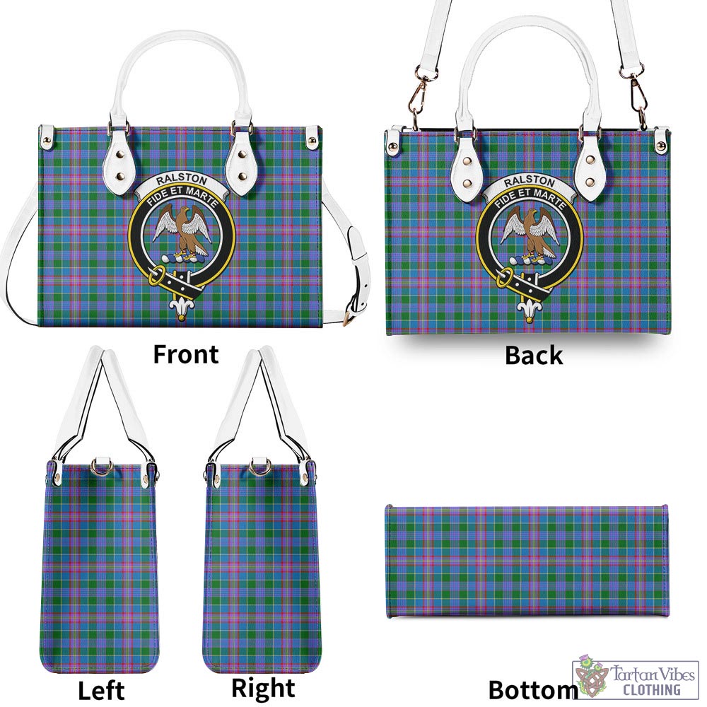 Tartan Vibes Clothing Ralston Tartan Luxury Leather Handbags with Family Crest