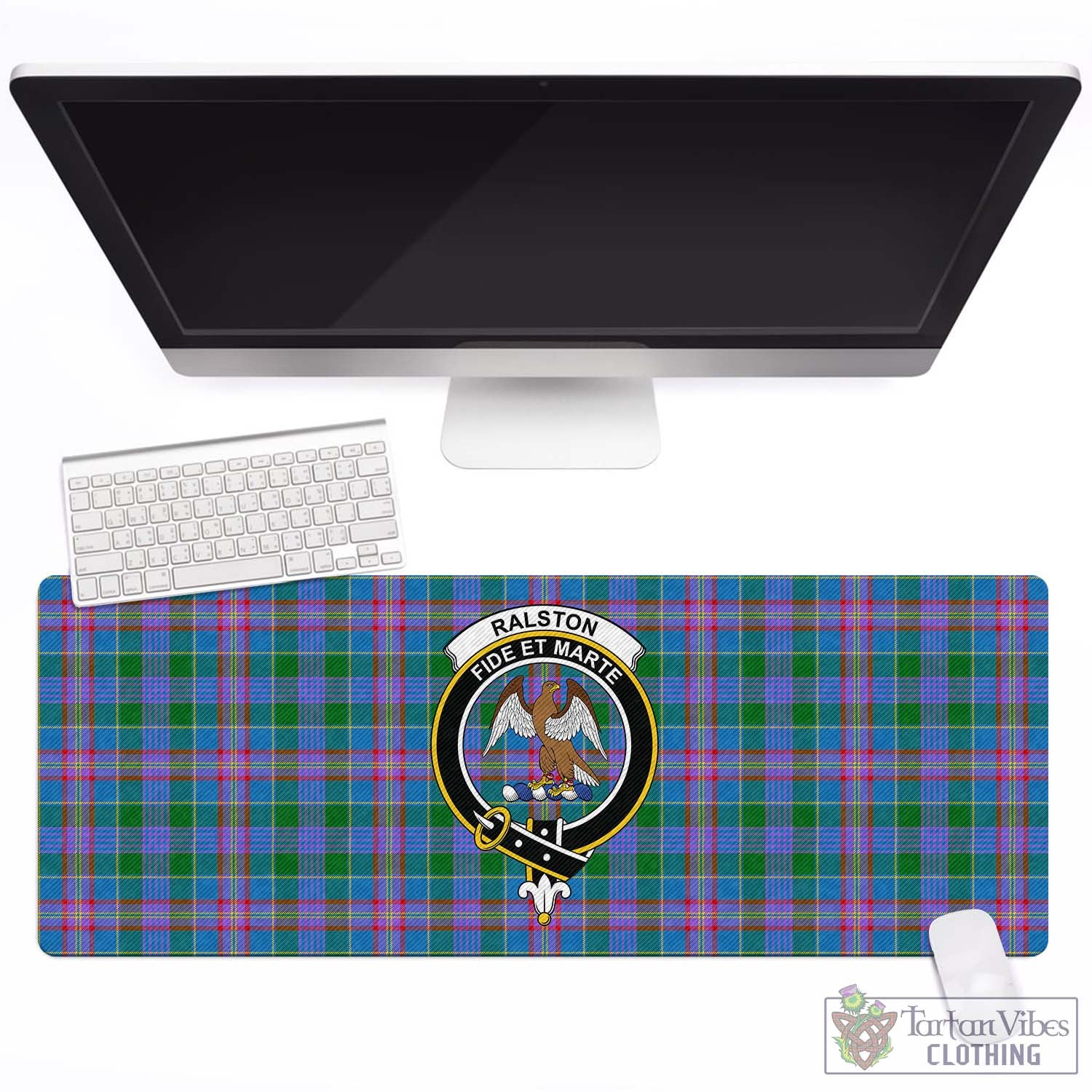 Tartan Vibes Clothing Ralston Tartan Mouse Pad with Family Crest