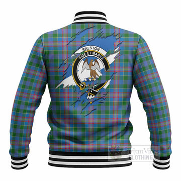 Ralston Clan Crest In Me Tartan Baseball Jacket Scotland Flag Style