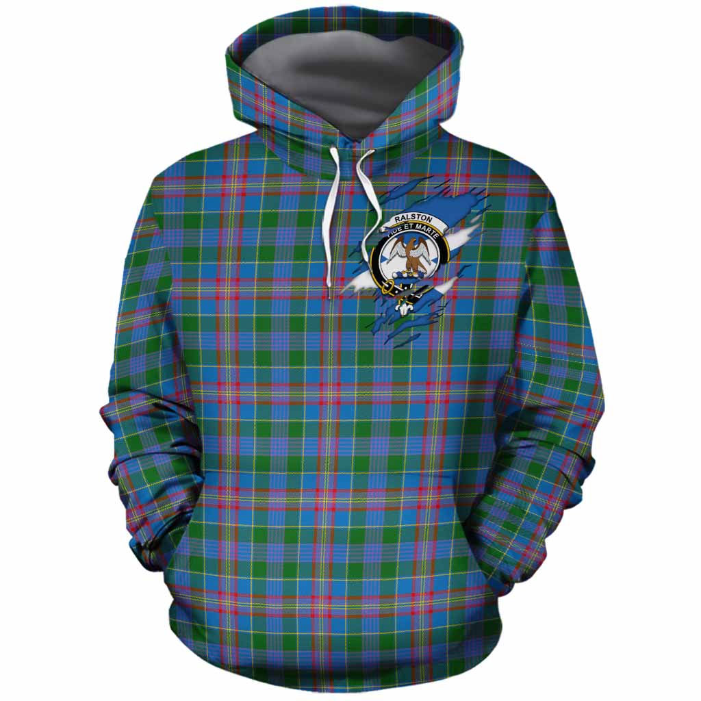 Ralston Clan Crest In Me Tartan Cotton Hoodie Scotland Flag Style
