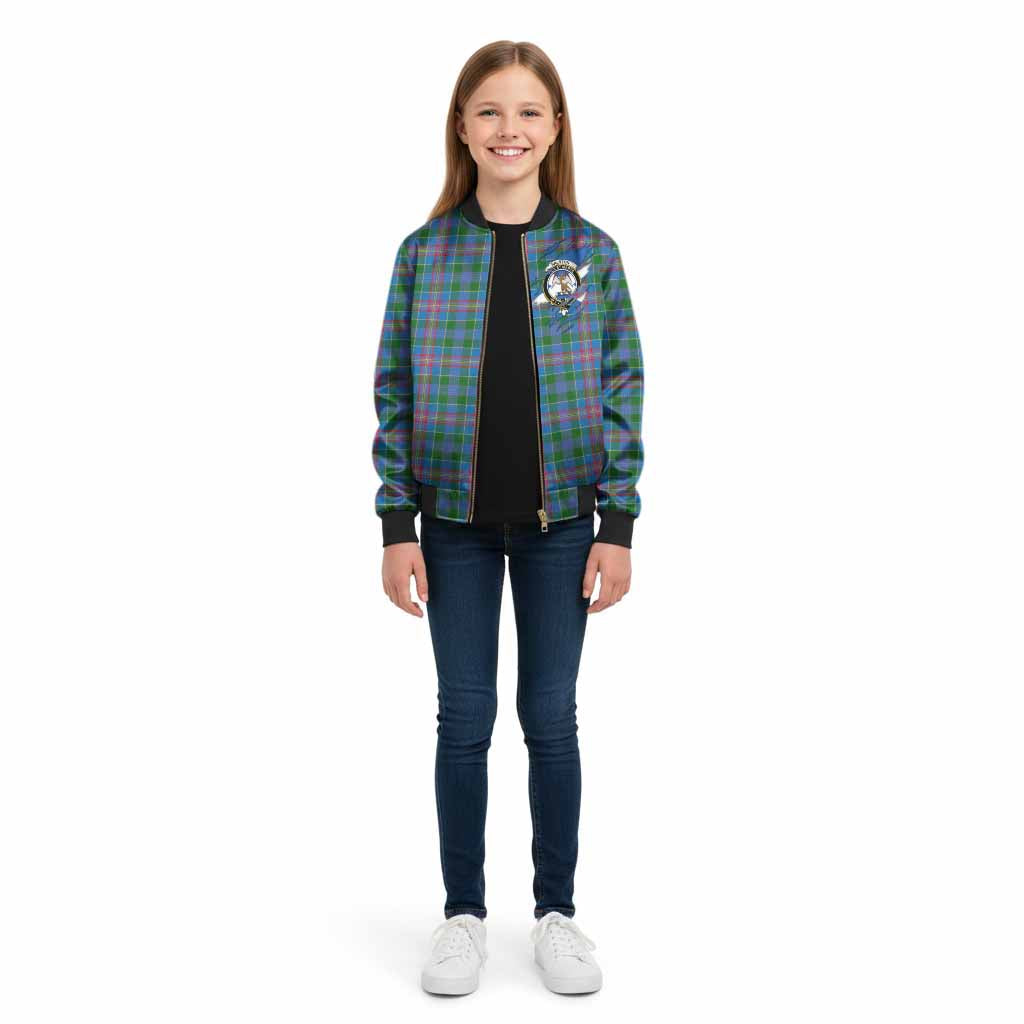Ralston Clan Crest In Me Tartan Kid Bomber Jacket Scotland Flag Style