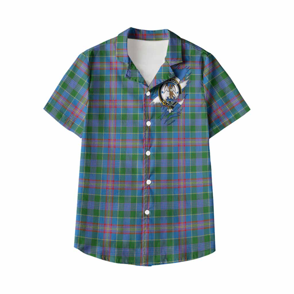 Ralston Clan Crest In Me Tartan Kid Hawaiian Shirt Scotland Flag Style