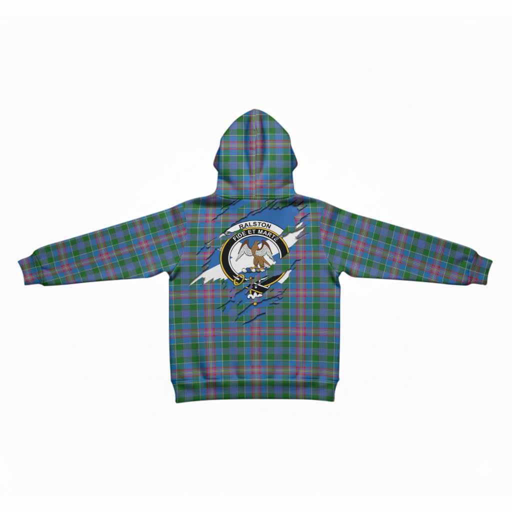 Ralston Clan Crest In Me Tartan Kid Hoodie Scotland Flag Style