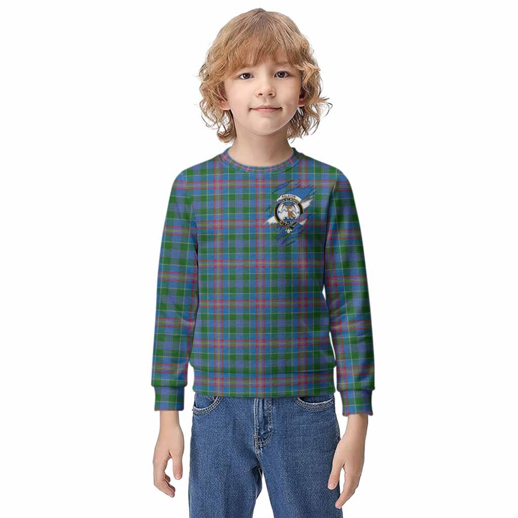 Ralston Clan Crest In Me Tartan Kid Knitted Sweatshirt Scotland Flag Style