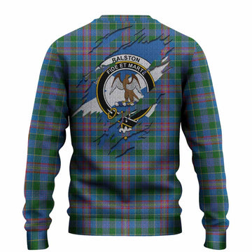 Ralston Clan Crest In Me Tartan Knitted Sweater Scotland Flag Style