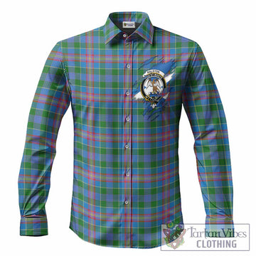 Ralston Clan Crest In Me Tartan Long Sleeve Button Shirts Scotland Flag Style