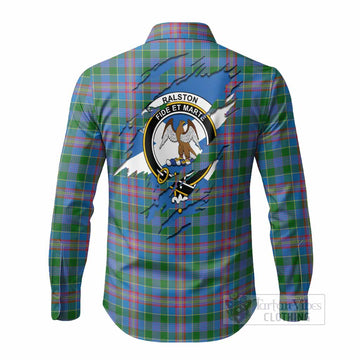 Ralston Clan Crest In Me Tartan Long Sleeve Button Shirts Scotland Flag Style