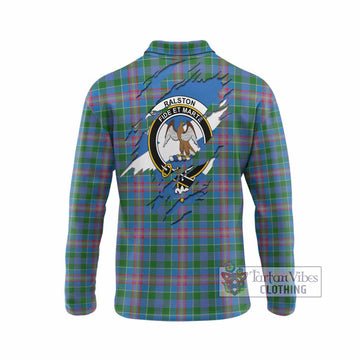 Ralston Clan Crest In Me Tartan Long Sleeve Polo Shirt Scotland Flag Style