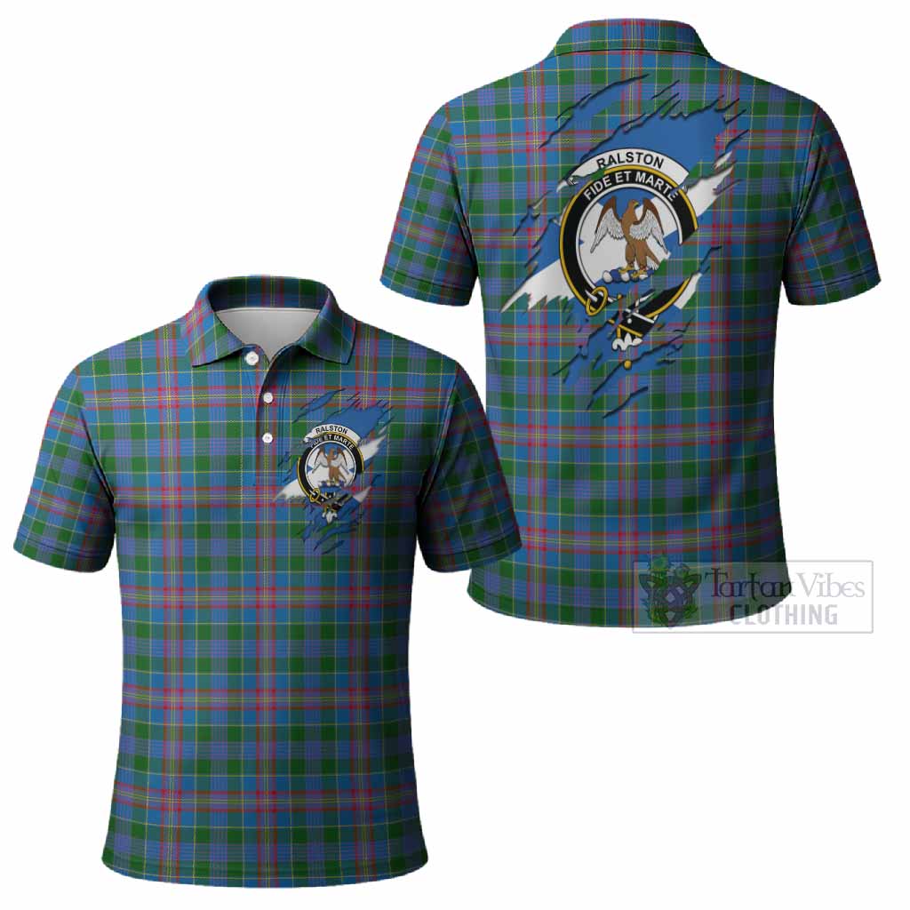 Ralston Clan Crest In Me Tartan Polo Shirt Scotland Flag Style