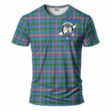 Ralston Clan Crest In Me Tartan T-Shirt Scotland Flag Style
