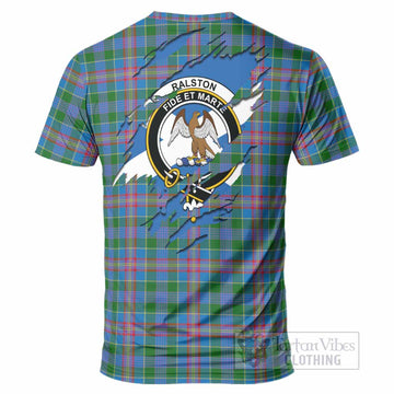 Ralston Clan Crest In Me Tartan T-Shirt Scotland Flag Style