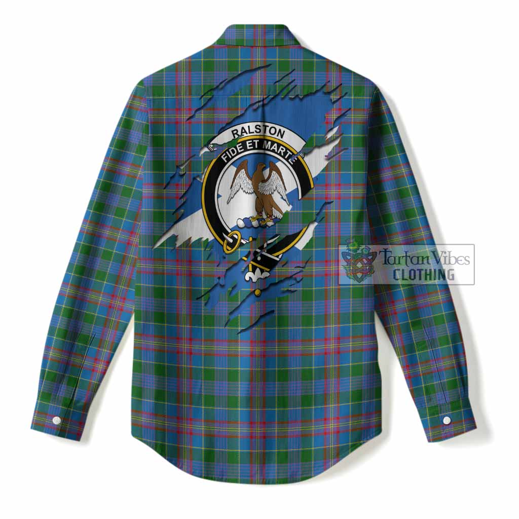 Ralston Clan Crest In Me Tartan Women Casual Shirt Scotland Flag Style