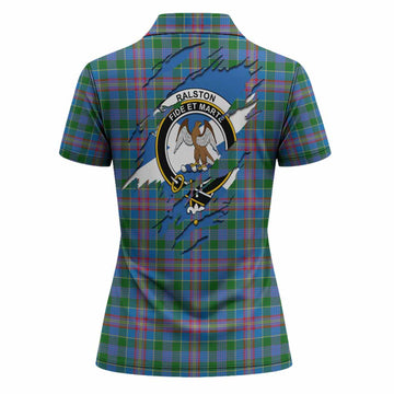 Ralston Clan Crest In Me Tartan Women Polo Shirt Scotland Flag Style