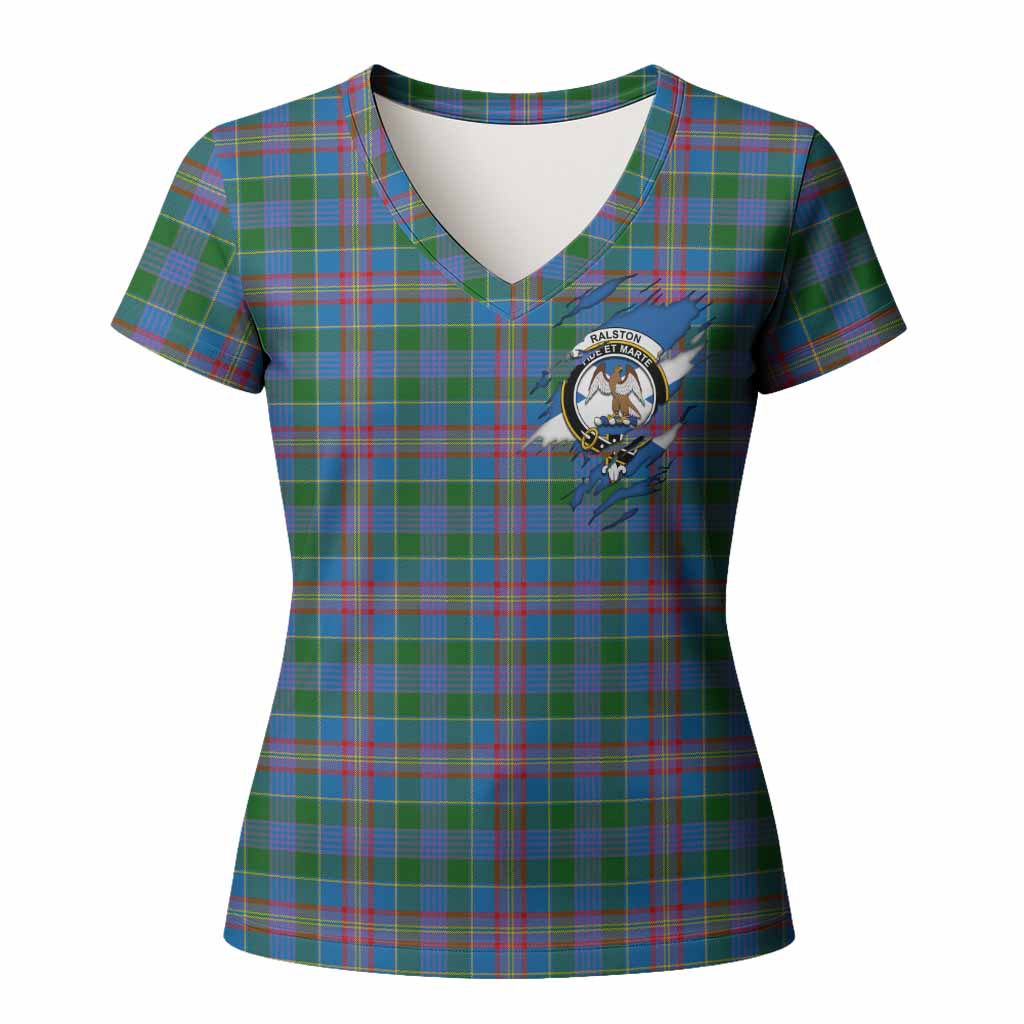 Ralston Clan Crest In Me Tartan Women T shirt Scotland Flag Style