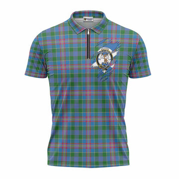 Ralston Clan Crest In Me Tartan Zipper Polo Shirt Scotland Flag Style