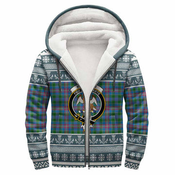 Ralston Clan Tartan Christmas Fleece Hoodie with Family Crest