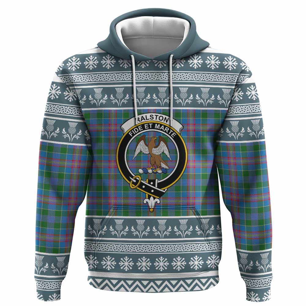 Ralston Clan Tartan Christmas Hoodie with Family Crest - Tartan Vibes Clothing