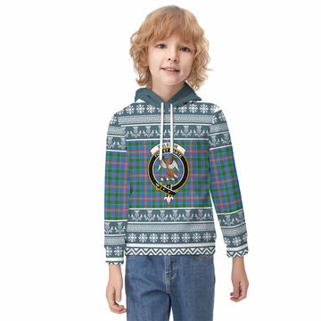 Ralston Clan Tartan Christmas Kid Hoodie with Family Crest