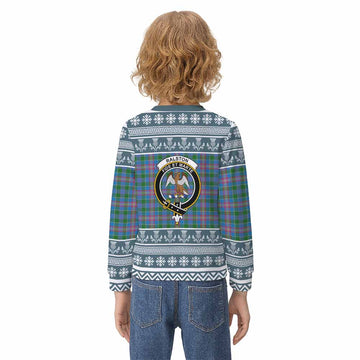 Ralston Clan Tartan Christmas Kid Ugly Sweatshirt with Family Crest