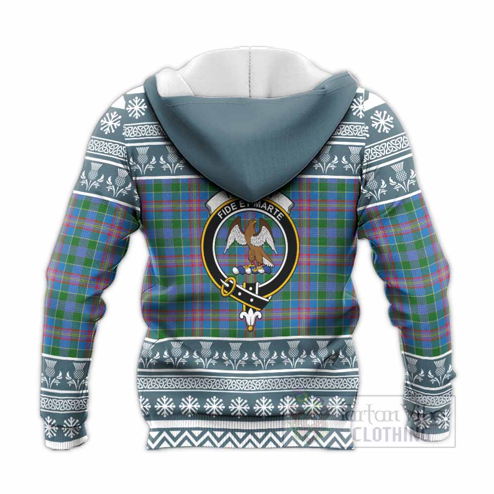 Ralston Clan Tartan Christmas Knitted Hoodie with Family Crest - Tartan Vibes Clothing