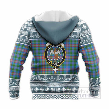 Ralston Clan Tartan Christmas Knitted Hoodie with Family Crest