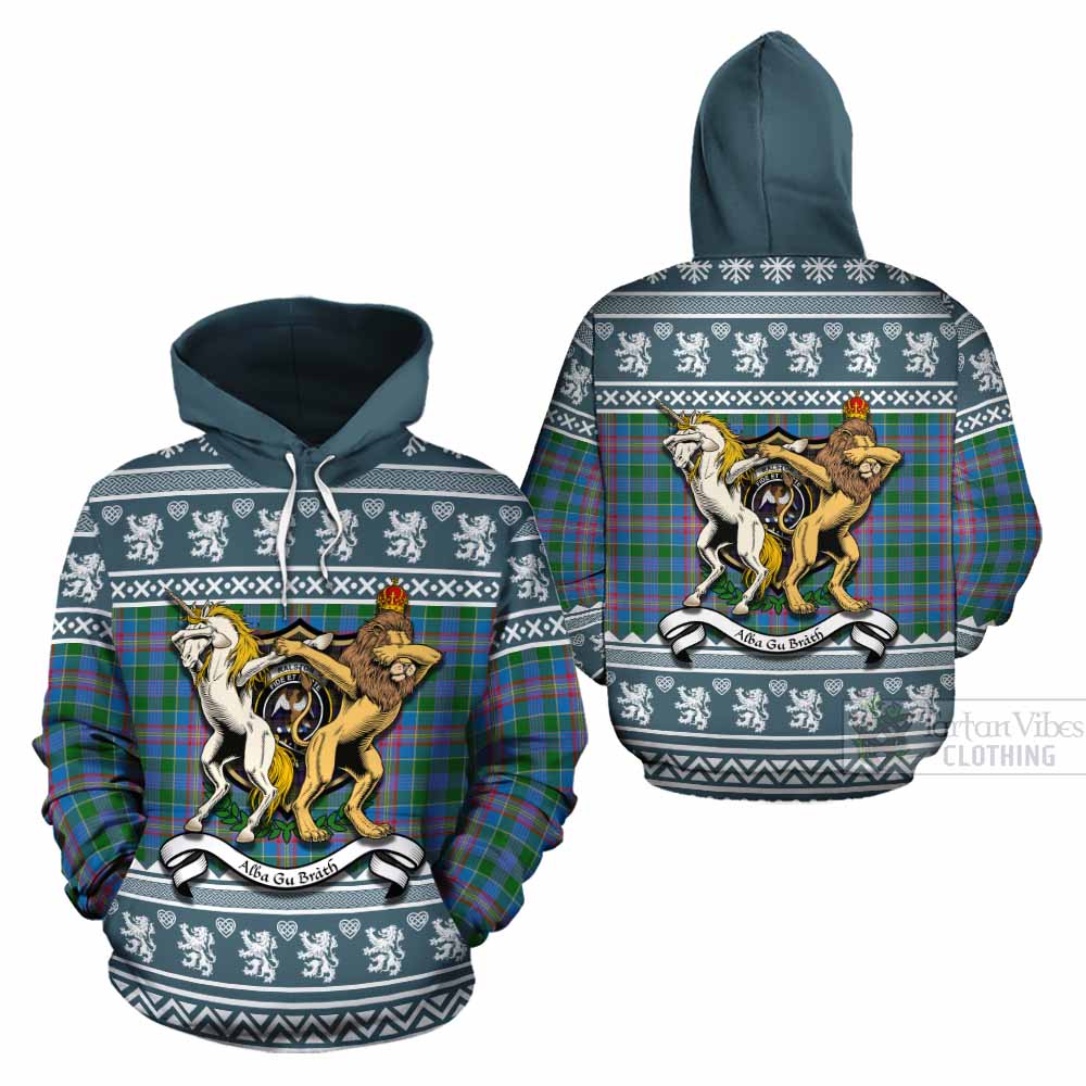 Ralston Clan Tartan Crest Christmas Cotton Hoodie Coat of Arms Funny Style - Tartan Vibes Clothing