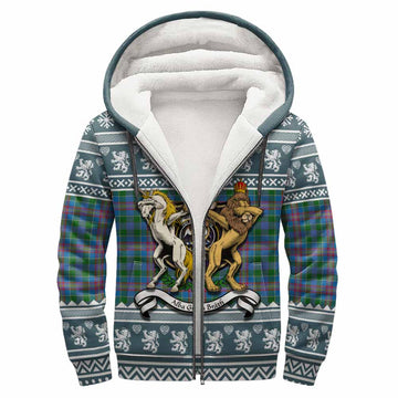 Ralston Clan Tartan Crest Christmas Fleece Hoodie Coat of Arms Funny Style