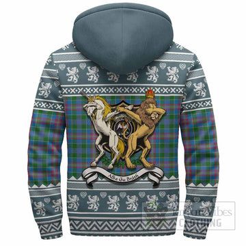 Ralston Clan Tartan Crest Christmas Fleece Hoodie Coat of Arms Funny Style