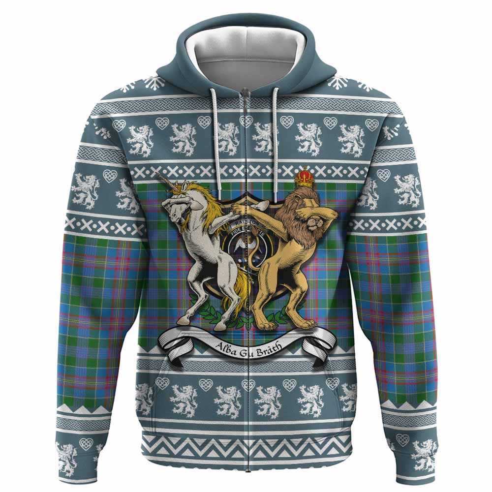 Ralston Clan Tartan Crest Christmas Hoodie Coat of Arms Funny Style - Tartan Vibes Clothing