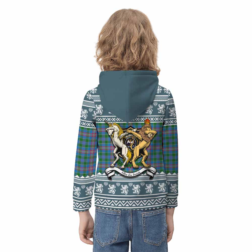 Ralston Clan Tartan Crest Christmas Kid Hoodie Coat of Arms Funny Style - Tartan Vibes Clothing
