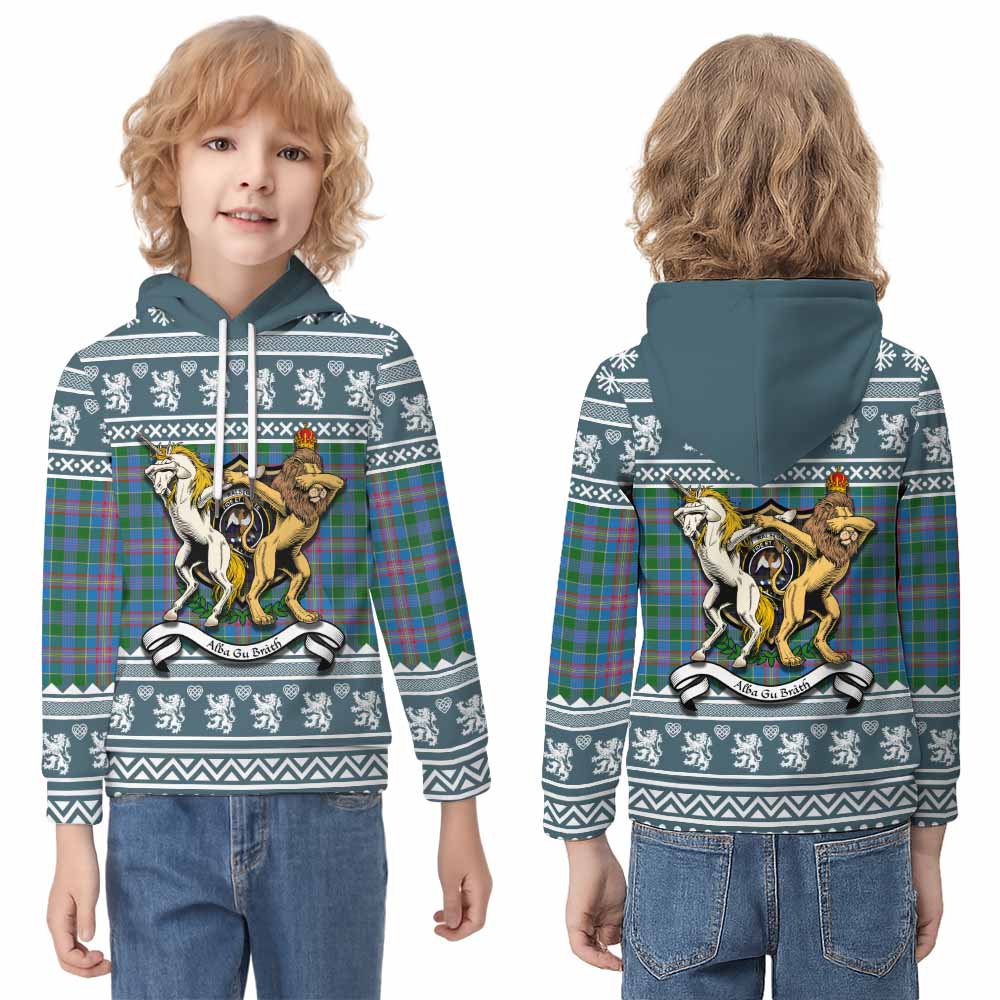 Ralston Clan Tartan Crest Christmas Kid Hoodie Coat of Arms Funny Style - Tartan Vibes Clothing