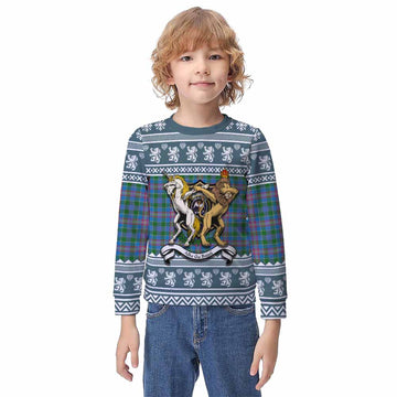 Ralston Clan Tartan Crest Christmas Kid Ugly Sweatshirt Coat of Arms Funny Style
