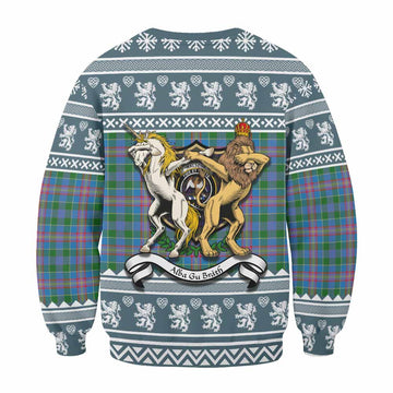 Ralston Clan Tartan Crest Christmas Sweatshirt Coat of Arms Funny Style
