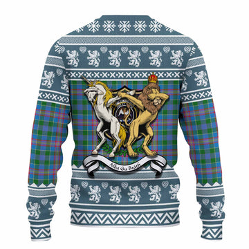 Ralston Clan Tartan Crest Christmas Ugly Sweater Coat of Arms Funny Style