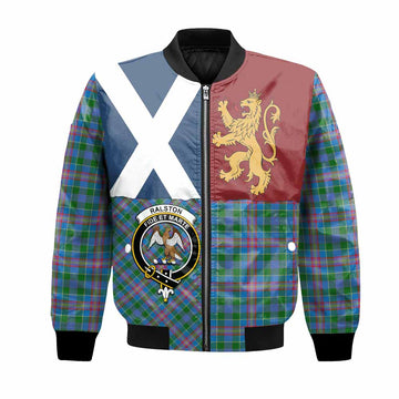 Ralston Crest Tartan Bomber Jacket with Lion Rampant Saltire Style