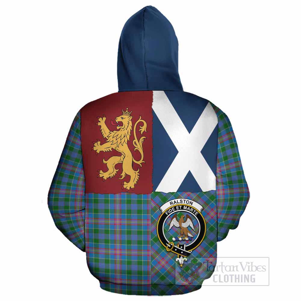 Ralston Crest Tartan Cotton Hoodie with Lion Rampant Saltire Style - Tartan Vibes Clothing