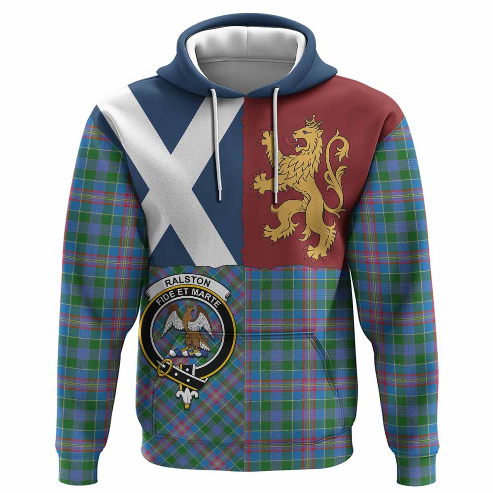 Ralston Crest Tartan Hoodie with Lion Rampant Saltire Style