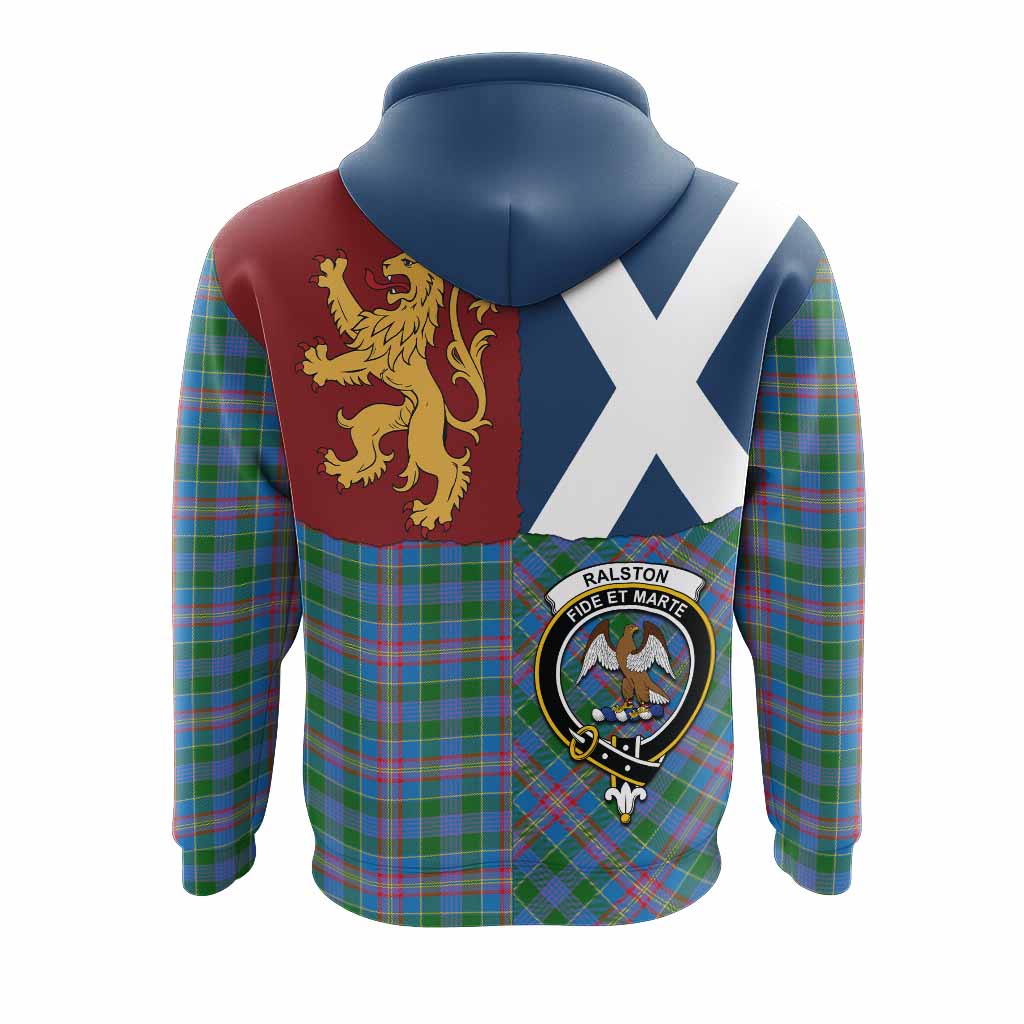 Ralston Crest Tartan Hoodie with Lion Rampant Saltire Style