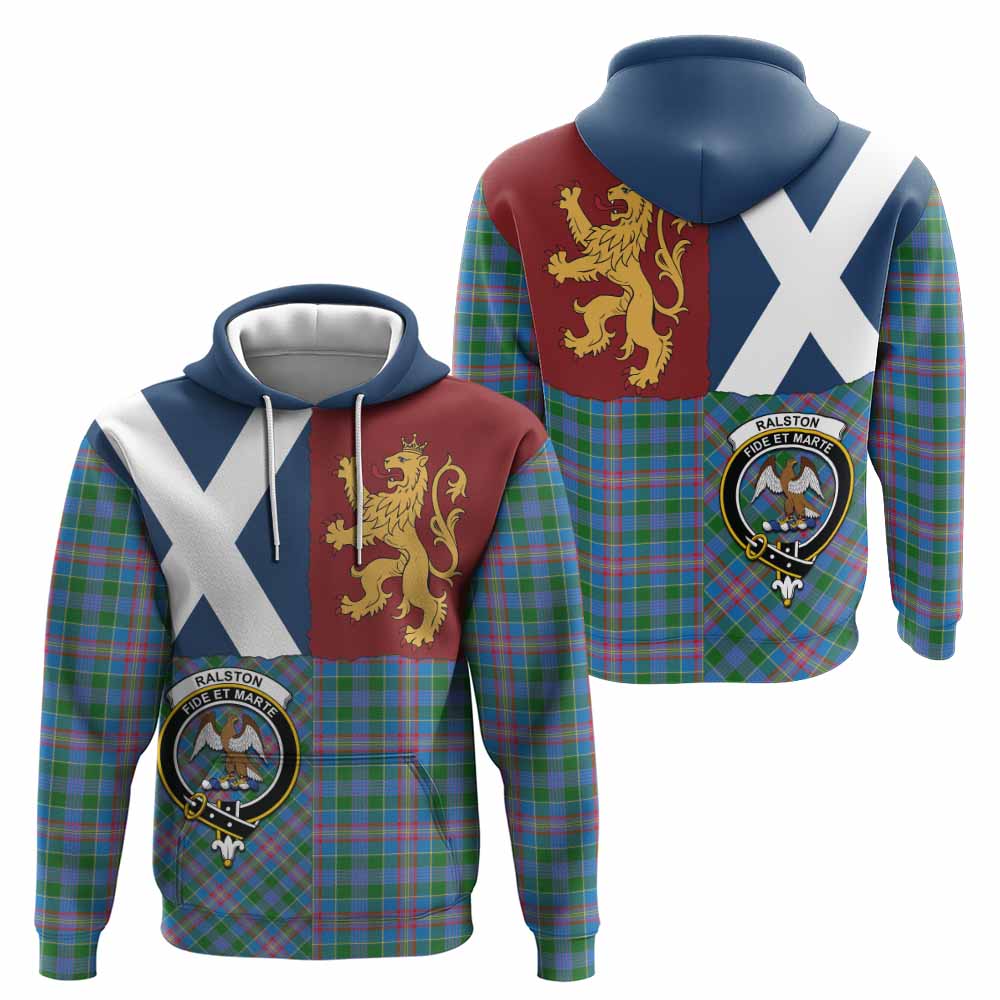 Ralston Crest Tartan Hoodie with Lion Rampant Saltire Style