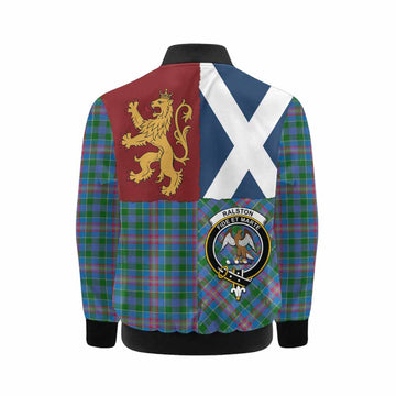 Ralston Crest Tartan Kid Bomber Jacket with Lion Rampant Saltire Style