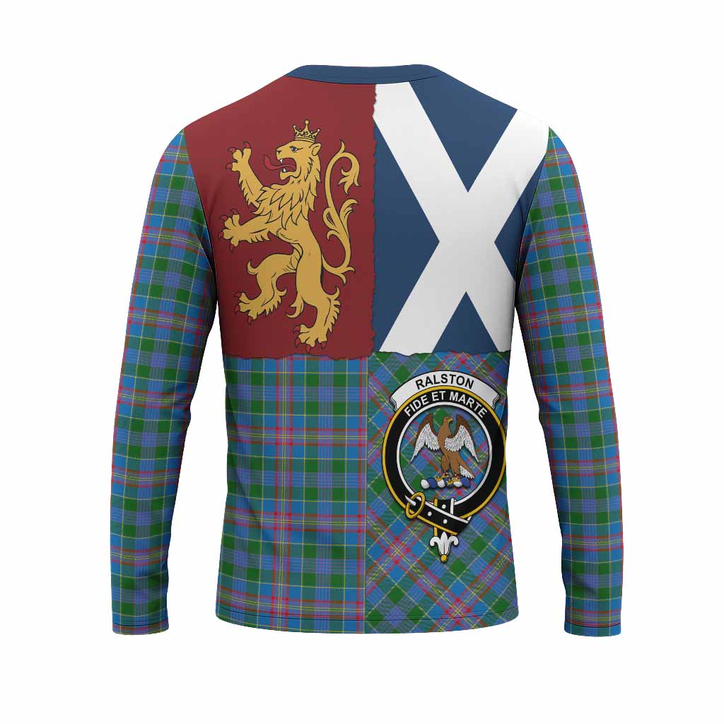 Ralston Crest Tartan Long Sleeve T-Shirt with Lion Rampant Saltire Style