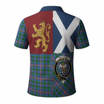 Ralston Crest Tartan Polo Shirt with Lion Rampant Saltire Style