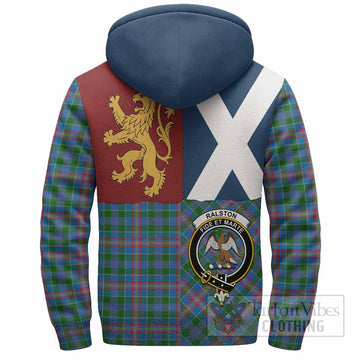 Ralston Crest Tartan Sherpa Hoodie with Lion Rampant Saltire Style