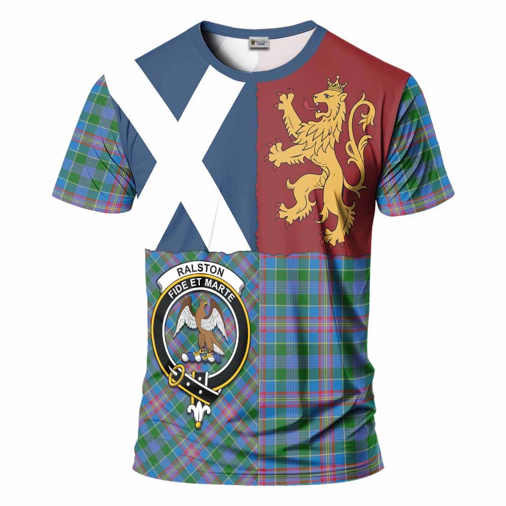 Ralston Crest Tartan T-Shirt with Lion Rampant Saltire Style