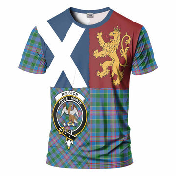 Ralston Crest Tartan T-Shirt with Lion Rampant Saltire Style